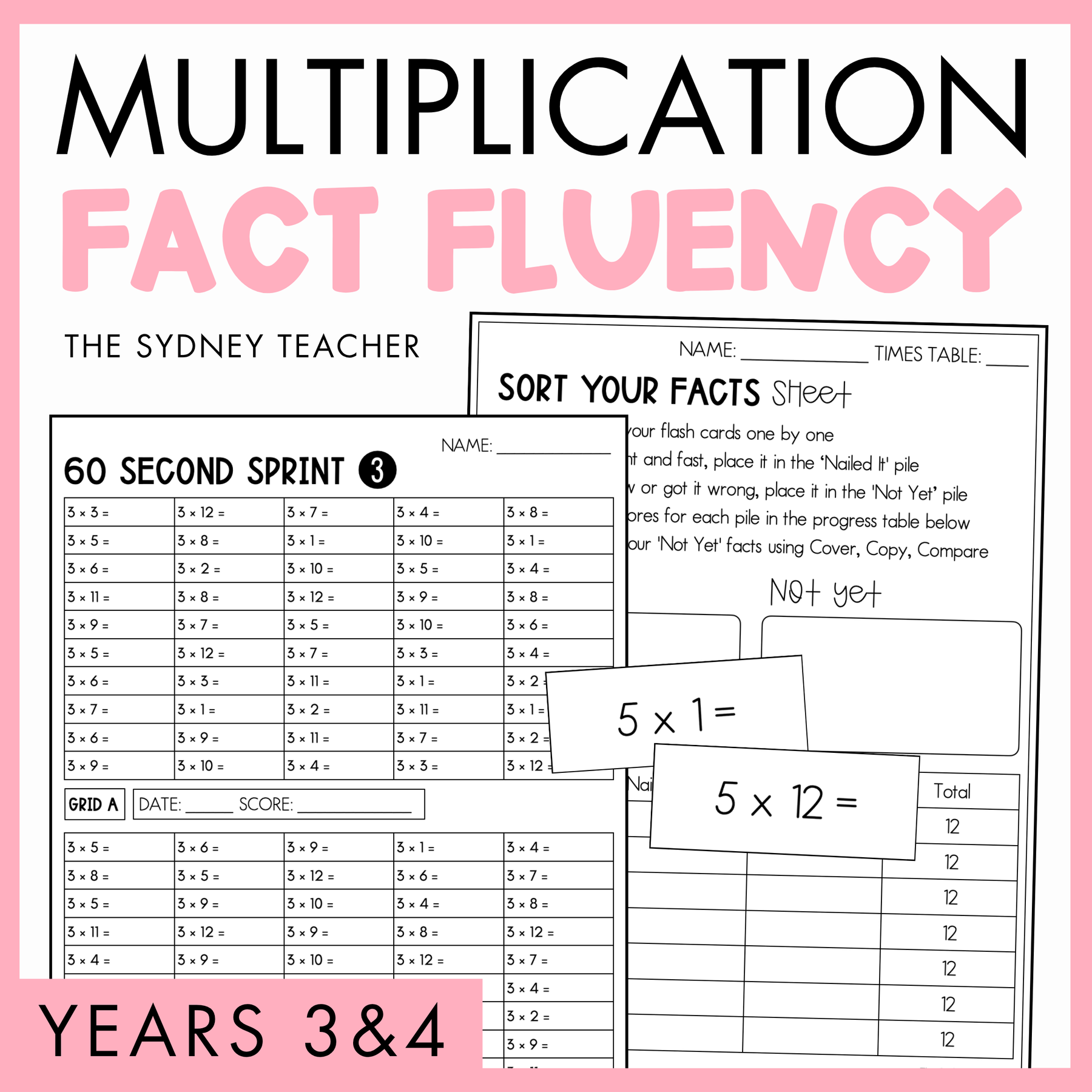 Multiplication Fact Fluency Pack