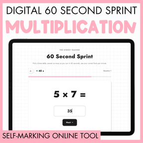 Digital 60 Second Sprint - Multiplication