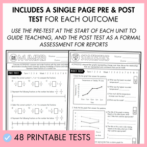 Year 5 measurement and Show What You Know worksheets with text reading "Assess before, during and after learning with ease."