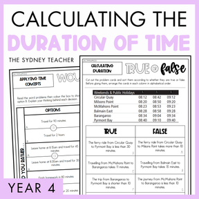 Year 4 Measurement & Space:  Calculating the Duration of Time (AC9M4M03)