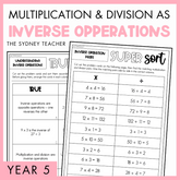 Year 5 Number & Algebra Pack: Multiplication & Division as Inverse Operations (AC9M5A01)