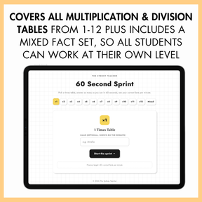 Digital 60 Second Sprint - Multiplication & Division Bundle