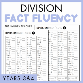 Division Fact Fluency Pack