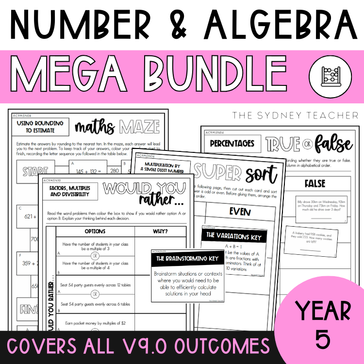 Year 5 Number & Algebra Activity Pack MEGA Bundle