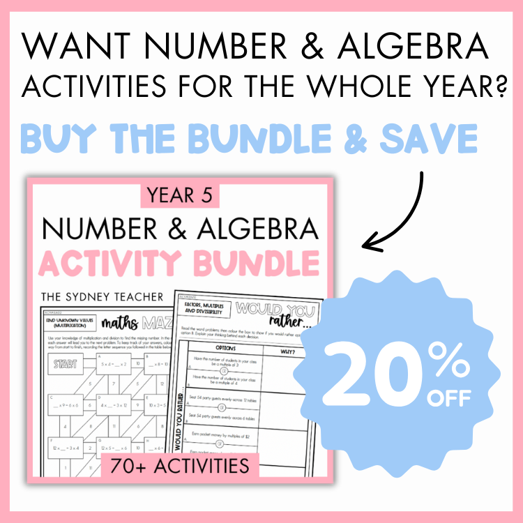 Year 5 Number & Algebra Pack: Compare, Order and Represent Fractions (AC9M5N03)