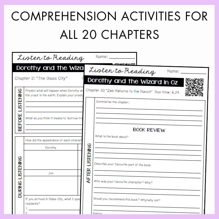 Listen to Reading | Dorothy and the Wizard in Oz Audiobook Activity