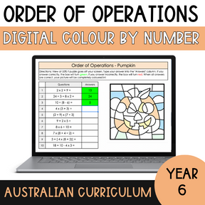 Order of Operations - Digital Colour by Number ☆ Halloween Edition ☆ - The Sydney Teacher