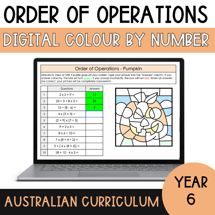 Order of Operations - Digital Colour by Number MEGA Bundle - The Sydney Teacher