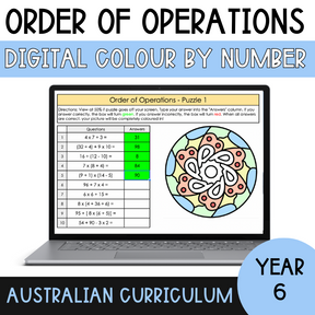 Order of Operations - Digital Colour by Number MEGA Bundle - The Sydney Teacher