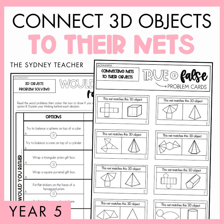 Year 5 Measurement & Space: Connect 3D Objects to their Nets (AC9M5SP01)