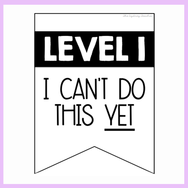 Level indicator with text 'LEVEL 1 I CAN'T DO THIS YET' on a white background.