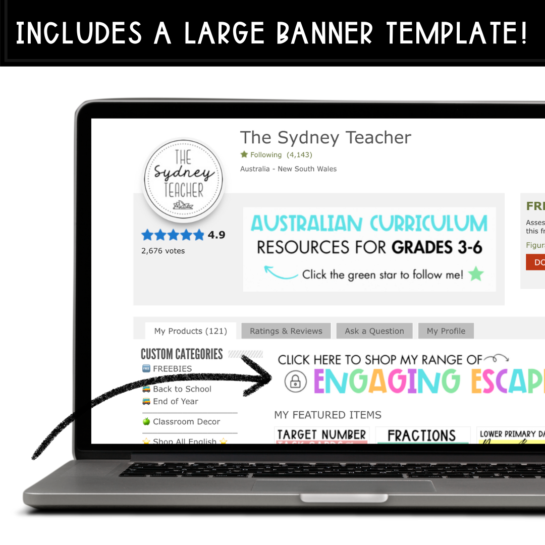 Teachers Pay Teachers Storefront Starter Kit - The Sydney Teacher