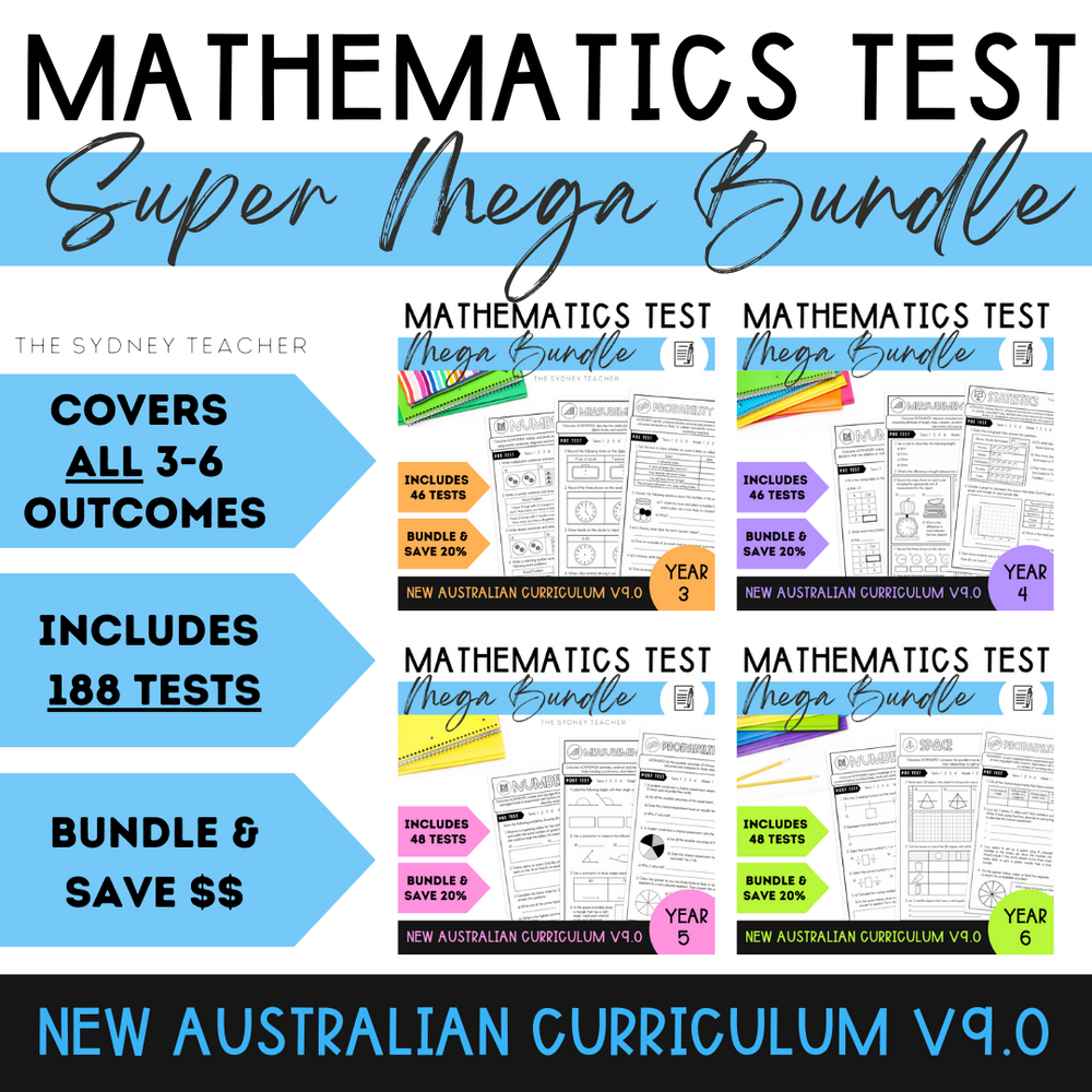 Maths Test MEGA Bundles ⭐️ The Sydney Teacher
