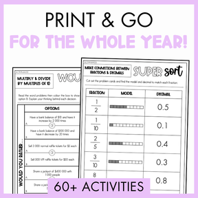 Year 4 Number & Algebra Activity Bundle