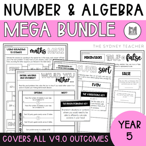 Year 5 Number & Algebra Activity Pack MEGA Bundle - The Sydney Teacher