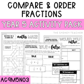 Year 5 Number & Algebra Pack: Compare and Order Fractions (AC9M5N03) - The Sydney Teacher