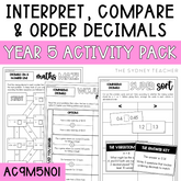 Year 5 Number & Algebra Pack: Interpret, Compare and Order Decimals (AC9M5N01) - The Sydney Teacher