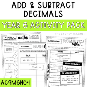 Year 6 Number & Algebra: Add & Subtract Decimals (AC9M6N04) - The Sydney Teacher