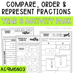 Year 6 Number & Algebra: Compare, Order & Represent Fractions (AC9M6N03) - The Sydney Teacher