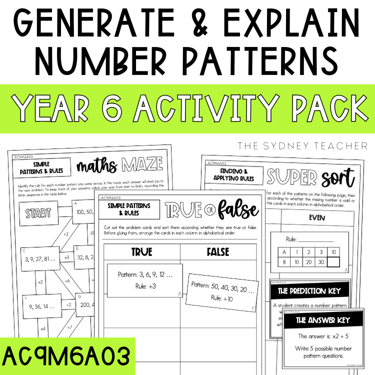 Year 6 Number & Algebra: Generate & Explain Number Patterns (AC9M6A03) - The Sydney Teacher