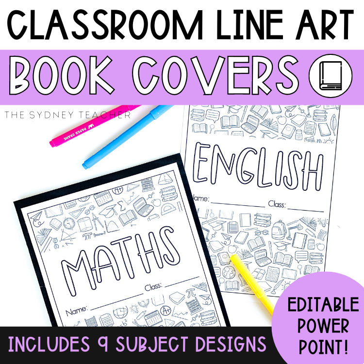 Classroom Line Art Book Covers