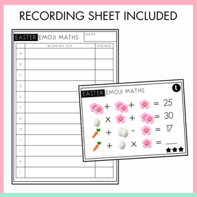 Easter Emoji Algebra Task Cards | Years 3-6