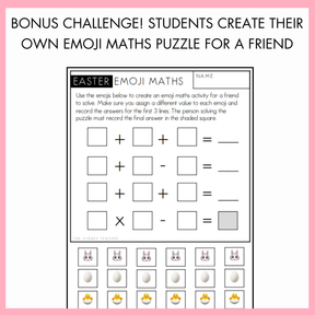 Easter Emoji Algebra Task Cards | Years 3-6