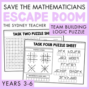 Save the Mathematicians Logic Puzzle / Team Building Escape Room | Years 3-6