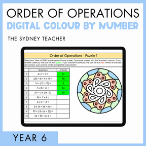 Order of Operations - Digital Colour by Number