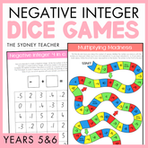 Negative Integer Dice Games
