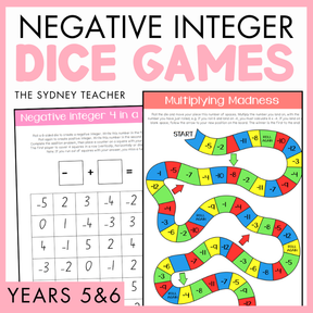 Negative Integer Dice Games