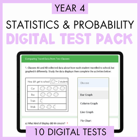 Year 4 Statistics & Probability Digital Test Pack
