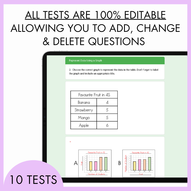 Year 4 Statistics & Probability Digital Test Pack