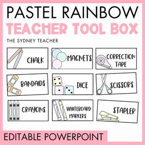 Pastel Rainbow Teacher Toolbox