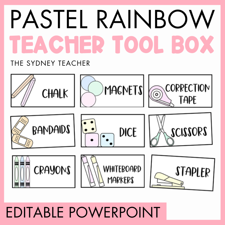 Pastel Rainbow Teacher Toolbox