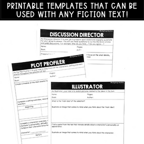 Upper Primary Literature Circle Templates - Use with ANY text!