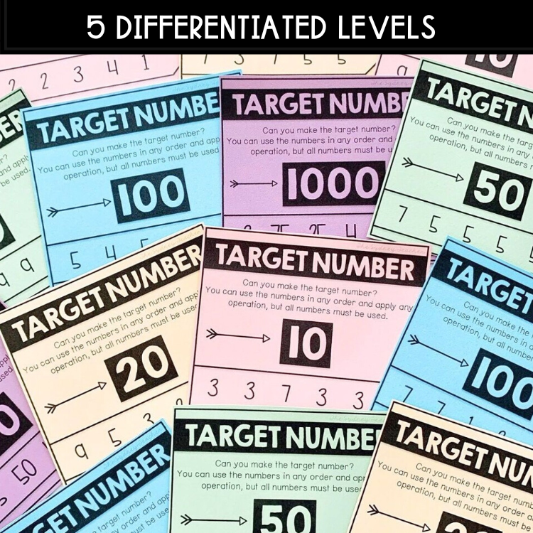 Target Number Task Cards
