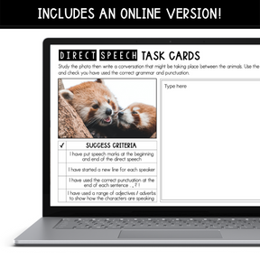 Direct Speech Task Cards - The Sydney Teacher