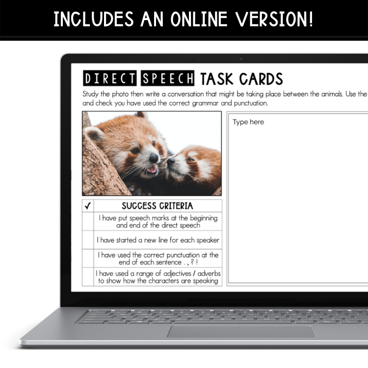 Direct Speech Task Cards - The Sydney Teacher