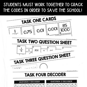 Fractions, Decimals & Percentages Escape Room - Year 5 & 6 - The Sydney Teacher
