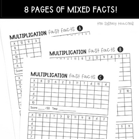 Multiplication Fact Fluency Pack - The Sydney Teacher