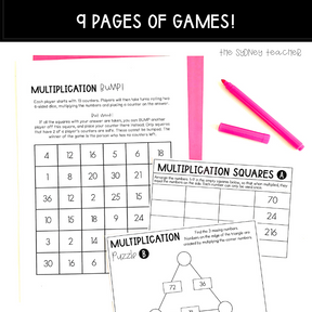 Multiplication Fact Fluency Pack - The Sydney Teacher