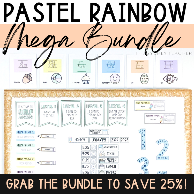 Pastel Rainbow Visual Timetable