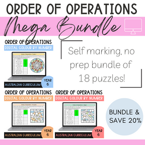 Order of Operations - Digital Colour by Number MEGA Bundle - The Sydney Teacher