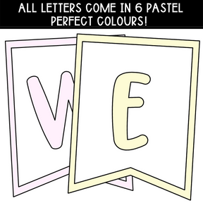 Pastel Rainbow Bunting Letters - The Sydney Teacher