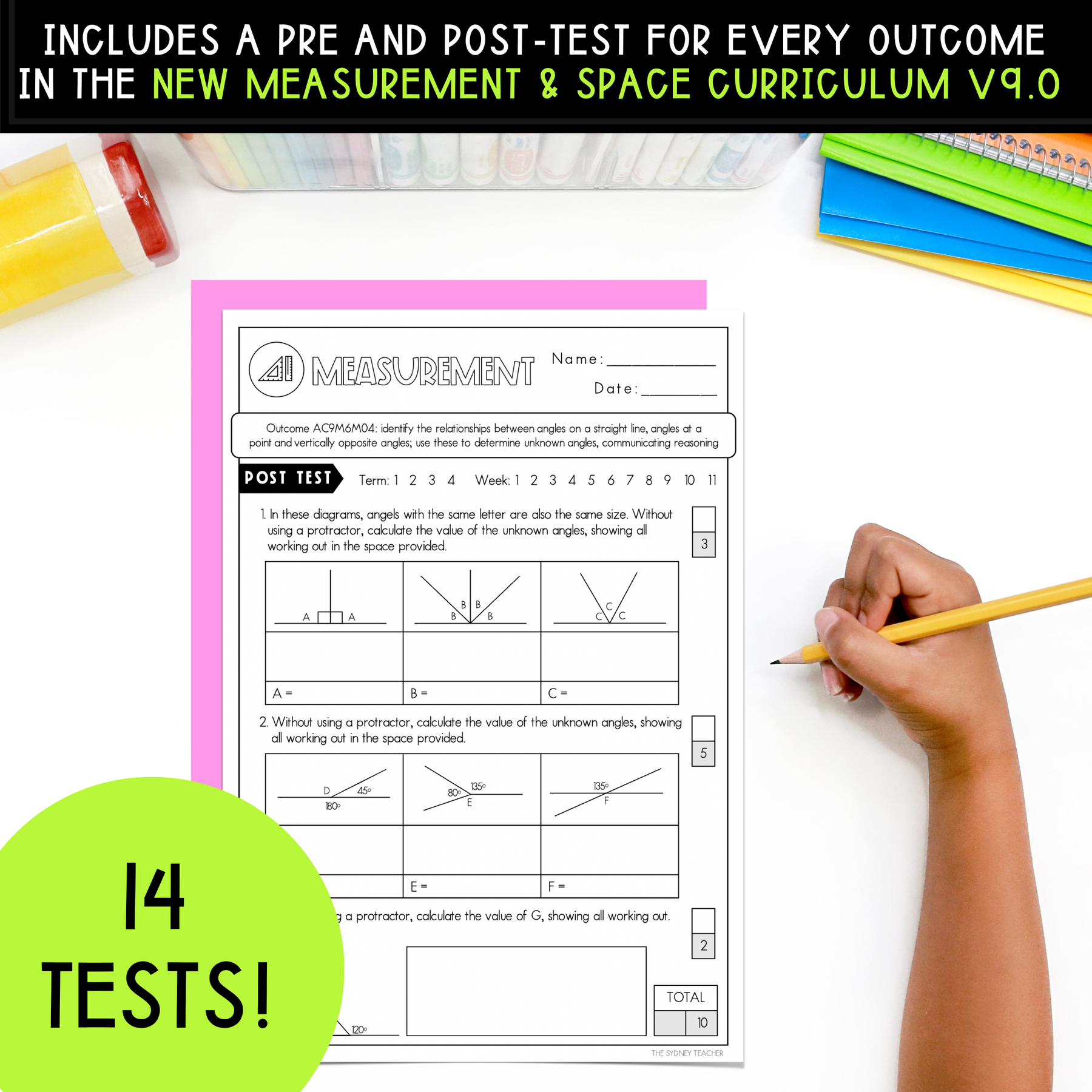 Year 6 Measurement & Space Test Pack - The Sydney Teacher